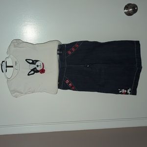 Gymboree matching dog shirt and jeans, size 2T